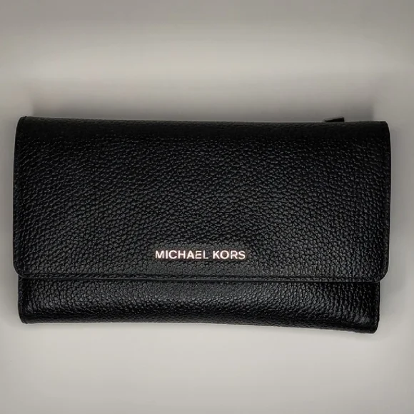 Michael Kors Jet Set Travel Large Trifold Wallet Saffiano Leather - Picture 1 of 7